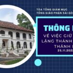 Tòa Tổng Giám mục Sài Gòn thông báo về việc giữ thinh lặng thánh trong thánh lễ