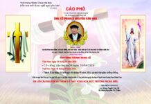 Cáo phó: Ông cố Phaolô Nguyễn Văn Nhu (Thân phụ của Linh mục Giuse Nguyễn Văn Hồ)