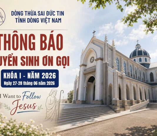 Dòng Thừa sai Đức tin – Tỉnh Dòng Việt Nam: Thông báo tuyển sinh năm 2026
